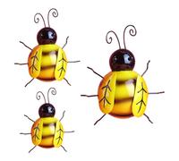 SHINEOFI 3 Piezas de Decoración Colgante de Pared Abejas de Hierro Estilo Rústico Americano, Tamaño Pequeño, Mediano y Grande, Resistente y Decorativo para Jardín y Exteriores