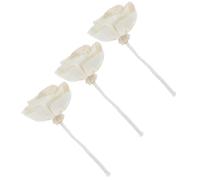 SHINEOFI 3 Piezas Flor Aromática sin Llama de Algodón para Ambientación | Repuesto para Botella Difusora y Aceite, Papel de Arroz Beige, Estilo Minimalista Elegante para Hogar y Coche