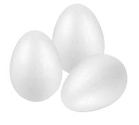 SHINEOFI 3 Piezas Huevos de Espuma Blancos para Decorar y Pintar Huevos de Poliestireno Sólidos para Manualidades de Pascua Halloween Navidad y Regalos de Fiesta
