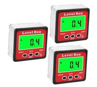 SHINEOFI 3 piezas Inclinómetro Digital Multifunción con Transportador Nivelador y Pantalla LCD Retroiluminada Compacto y Portátil para Carpintería y Construcción