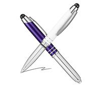 SHINEOFI 3 Series Bolígrafo Táctil Boligrafo Multifuncion Bolígrafo Multifunción Boligrafo Punta Fina Capacitivo Dirigir Azul Lápiz Óptico Pluma De Escritura Iluminada Metal 2 Piezas X 3