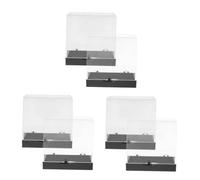 SHINEOFI 3 Series Caja De Exhibición Transparente Para Minerales Unidades Caja Cuadrada Con Base Almacenamiento Compacto Para Colecciones Y Exhibición De Rocas Ligera Y 2 Piezas X 3