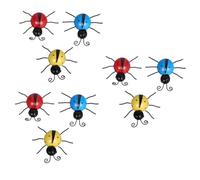 SHINEOFI 3 Series Decoración De Pared De Mariquita Arte De Pared Al Aire Libre Adornos De Jardín Decoración De La Pared Decoraciones De La Pared Del Jardín Muro Rojo Planchar 3 Piezas*3