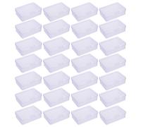 SHINEOFI 30 mini cajas rectangulares de plástico transparente PP con tapa abatible, tamaño 8,5x6,9x2,5 cm, contenedores livianos para organizar en armarios y almacenar suministros pequeños