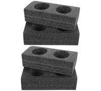 SHINEOFI 4 Bandejas Portavasos para Llevar Bebidas Soporte para Café y Envases Material Protector Negro 2 Porta Cafés de 2 Orificios y 2 de 4 Orificios Accesorio Práctico para Picnics