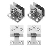 SHINEOFI 4 Piezas Bisagras de Puerta de Vidrio Sin Perforación para Vidrio de Clips Inoxidable para Gabinetes de Vino y Vitrinas Instalación y Silenciosa