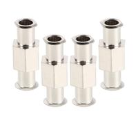 SHINEOFI 4 Piezas Conector para Jeringa de Metal Plateado para Transferencia Industrial y Fabricación Electrónica, Conexiones Seguras y Diseño Ligero para Perfume y Líquidos