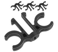 SHINEOFI 4 Piezas Hebilla de Bastón de Trekking de PVC Negro para Postes de 18mm, Clip en Forma de 8, Accesorios Versátiles para Senderismo al Aire Libre
