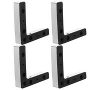 SHINEOFI 4 Piezas Patas para Muebles de Aluminio Negro en Forma de L E I con Tornillos M5, Elevan y Reducen Ruido, Ideales para Mesa y Soporte de TV
