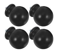 SHINEOFI 4 Piezas Remate Resistente Negro Cortina Barra para Forma de de Plástico Redonda Estilo Vintage al Desgaste y Fácil Instalación para Sala U Oficina