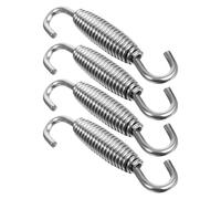 SHINEOFI 4 Piezas Resorte para Motocicletas Resortes de Escape para Motocicletas de Acero Inoxidable Plata 5,5x1,0x1,0cm, Reducción de Ruido, Diseño de Bobina Reforzada, Ajuste para Moto