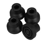 SHINEOFI 4 Piezas Tacos Antideslizantes para Muletas y Bastones Pies de Goma Protección Segura y Compatible con Bastones Pequeños y Cuádruples Color Negro