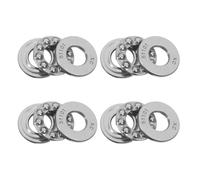 SHINEOFI 4 Rodamientos Axiales de Bolas de Acero Plata para Cargas Pesadas, Versátiles y Unidireccionales, Ideales para Maquinaria Industrial y Hornos Giratorios