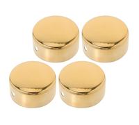 SHINEOFI 4 Tapas de Acero Inoxidable Doradas para Tubo de Pasamanos Redondas, Accesorios Protectores para Oficinas y Espacios Públicos, Bloqueo de Polvo y Suciedad