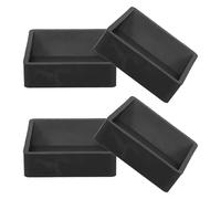 SHINEOFI 4 Topes de Rueda para Muebles Grandes de Caucho Negro, Copas Antideslizantes para Patas de Cama Ruedas, Protectores de Suelo para Vinilo y Madera Dura, Accesorios para Evitar