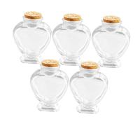 SHINEOFI 5 Botellas de Vidrio Transparentes con Corcho Frascos de Almacenamiento Decorativos de 160Ml Botellas Vacías Hechas a Mano para DIY Ideales para Guardar Perfumes y Recuerdos