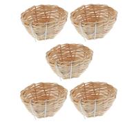 SHINEOFI 5 Nidos de Bambú Tejidos a Mano con Gancho para Pájaros Pequeños y Periquitos, Cama Nido para Cría Fácil de Instalar, Adecuado para Jaulas y Aves Jóvenes