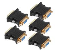 SHINEOFI 5 Piezas Adaptador Dvi Vga Macho Hembra con Tornillos de Hierro y Cabezal Chapado para Estable y Vídeo HD Monitores y Proyectores Uso Profesional y Doméstico