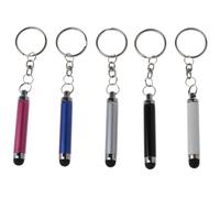SHINEOFI 5 Piezas Bolígrafo Stylus Capacitivo con Llaveros Compatible con Pantallas Táctiles Negro Plateado Azul Rosa
