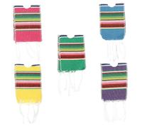 SHINEOFI 5 Piezas Mini Serapes Cubre Botellas Cerveza de Algodón Colorido Diseño Mexicano para Fiesta Cinco de Mayo Decoraciones Festivas