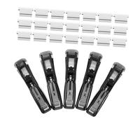 SHINEOFI 5 piezas Push File Clip Mini Dispensador de Clips Portátil para Oficina y Aula Grapadora Manual con Recargas para Sujetar Firmemente y Organizar Papeles