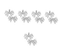 SHINEOFI 5 Series Correas De Zapatos Clip De Cordón De Zapato Pinzas Para Zapatos Con Lazo De Satén Encantos De Zapatillas Encantos Para Zapatos Paseo Cristal De Vidrio Silver 2 Piezas X 5
