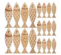 SHINEOFI 50 Pcs Colgante Pintado Pescado De Madera Sin Terminar Decoraciones De Peces Aire Adornos De Animales De Madera Adornos Colgantes Recortes De Pescado Tablero De Álamo