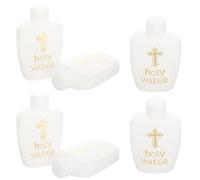SHINEOFI 6 Piezas Botellas de Plástico para Agua Consagrada con Patrón de Cruz Dorada Frascos Pequeños para Bautismo Exorcismo y Uso Religioso al Aire Libre