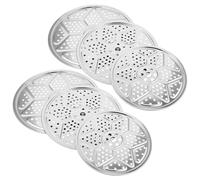 SHINEOFI 6 Piezas con Drenaje Inserto Elevador Redondo para Macetas Grandes | Acero Inoxidable Plata, Base Estable y Superficie Lisa, para Interior y Exterior