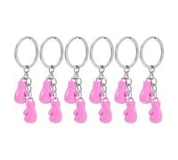 SHINEOFI 6 Piezas Llavero de Mini Guante de Boxeo de Aleación de Zinc Rosa, Accesorio DIY Versátil para Fiestas en Clubes de Gimnasio y Eventos de Boxeo
