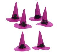 SHINEOFI 6 Piezas Sombrero de Bruja de Halloween de Fieltro Elementos Clásicos, DIY para Muñecas, Cómodo al Tacto, Adecuado para Fiestas Temáticas y Adornos en Casa