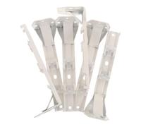 SHINEOFI 6 Piezas Soporte para Montaje en Pared para Riel de Cortina de Hierro Blanco con Clips de Doble, Diseño Reforzado con Soldadura y Pies Ajustables en Hogar y Hotel