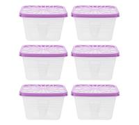 SHINEOFI 6piezas Caja Deshumidificadora Vacía de Plástico Unidades Absorbente de Humedad Reutilizable con Tapa Recipiente de Absorción Rellenable para Armario Ropero