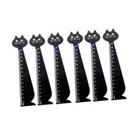 SHINEOFI 6piezas Regla De Madera Maciza Forma De Gato Papelería Infantil Regla De Dibujos Animados para Estudiantes para Manualidades Clase