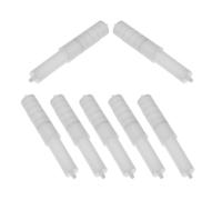 SHINEOFI 7 Piezas Portarrollos de Papel Higiénico Empotrado para Baño de Hotel, Plástico Blanco Eje Central Retráctil de 11.4cm a 14cm y Soporte de Resorte para Cambio Fácil