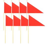 SHINEOFI 8 Banderas Triangulares Rojas de Poliéster para Marcar Jardín y Césped, Banderas Grandes Prácticas para Plantas Nuevas y Tiendas de Campaña