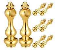 SHINEOFI 8 husillos de barandilla de hierro para conectores de balaustre de gabinete de vidrio, herrajes para muebles para el hogar y la oficina, tapas decorativas doradas para postes