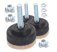 SHINEOFI 8 Piezas pies de nivelación de Muebles Deber nivelador de pie Ajustable niveladores Patas de Muebles Ajustables Patas de Cama Ajustables el plastico Black