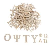 SHINEOFI 96 Piezas Letras Griegas de Madera Naturales para Piezas para Manualidades Diy Educativas Aprendizaje Cultural Casa y de Habilidades Sensoriales y Coordinación Mano Ojo