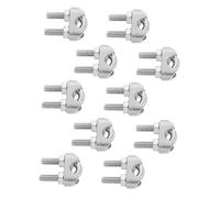 SHINEOFI Abrazaderas de Cable de Acero Inoxidable en Forma de U M6, 10 Unidades, Clips de Fijación Resistentes para Cuerda y Cable, Sujetadores Compactos para Uso Industrial y Exterior