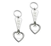 SHINEOFI Abridor de Botellas Metálico con Forma de Corazón y Llavero, Set de 2 Piezas, Herramienta Compacta para Abrir Cerveza y Bebidas, Adecuado para Picnic, Viajes y Hogar