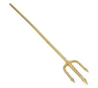 SHINEOFI Accesorios para Disfraz de Tridente Dorado de Plástico Diseño Antiguo y Reutilizable para Fiestas de Cosplay y Obras Teatrales