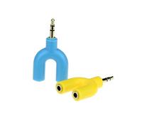 SHINEOFI Adaptador Conector Audio Divisor Estéreo u Forma Compatible con Auriculares Duplicador para Dispositivos Música Compartida Colores Aleatorios
