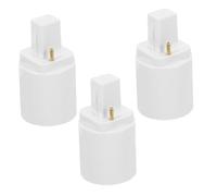 SHINEOFI Adaptador de Portalámparas G24d a E27 2 Pines, Compatible Bombillas Led, Extensión del Portalámparas para Uso Doméstico y Oficinas, 3 Unidades, Voltaje Ac100-230v