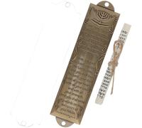 SHINEOFI Adorno Mezuzá de Aleación Metal Vintage 132Mm para Puerta Entrada Decoración Religiosa Judaica Casa Símbolos Judíos y Oración