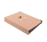 SHINEOFI Álbum de Fotos Retro DIY de Girasoles Hecho a Mano, Gran Capacidad Páginas Negras, Papel Kraft Reciclado, Adecuado para Recuerdos Familiares y Álbum Creativo Artesanal