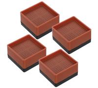 SHINEOFI Almohadillas de Plástico Marrón para Treadmill, Solución de Elevación de Inclinación, 4 Piezas Cuadradas para Gimnasio en Casa y Ahorro de Espacio