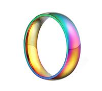 SHINEOFI Anillo De Moda De Acero De Titanio Brillo Colorido Anillo Arcoíris Joyería Para Mujeres y Damas Para Mujer