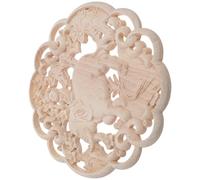 SHINEOFI Aplique de Madera Tallada Redondo 20X20 CM Decoración Decorativa de Elefante Hueca sin Terminar para Muebles Repisas y Paredes Adorno Artístico Europeo para Hogar y Oficina