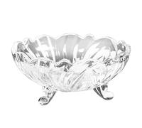 SHINEOFI Bandeja de Frutas de Vidrio Transparente 950ml Estilo Europeo Diseño, Bandeja Decorativa para Servir Ensaladas y Postres, Apta para Uso Interior y Exterior